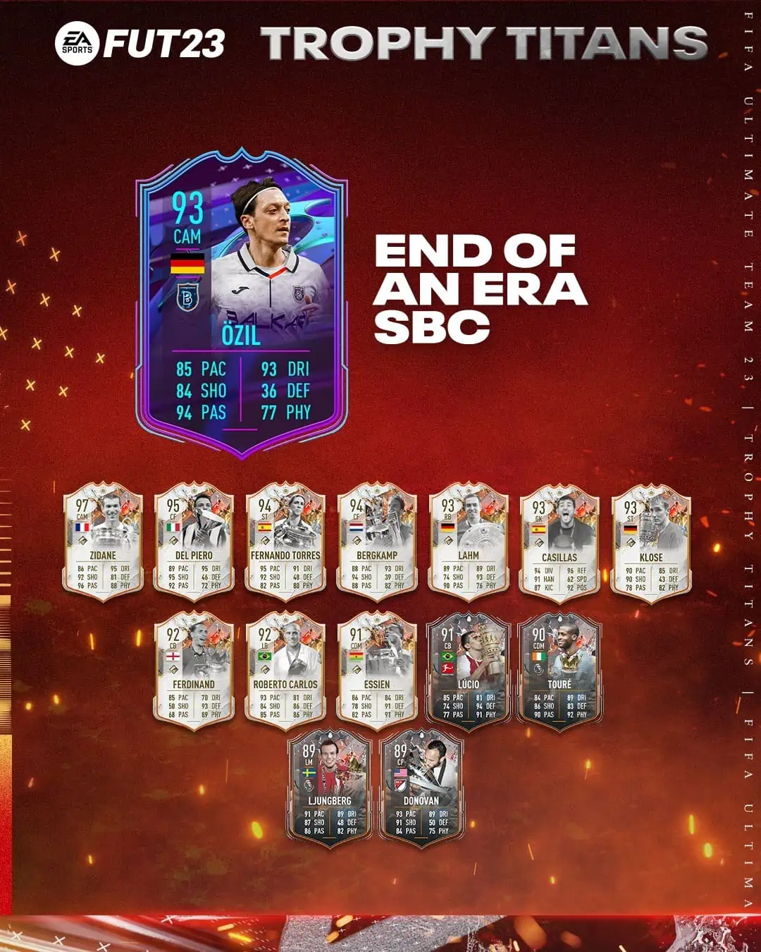 FIFA 23 SBC Mesut Ozil Fine di un'Era: La carta speciale End Of An Era del tedesco.