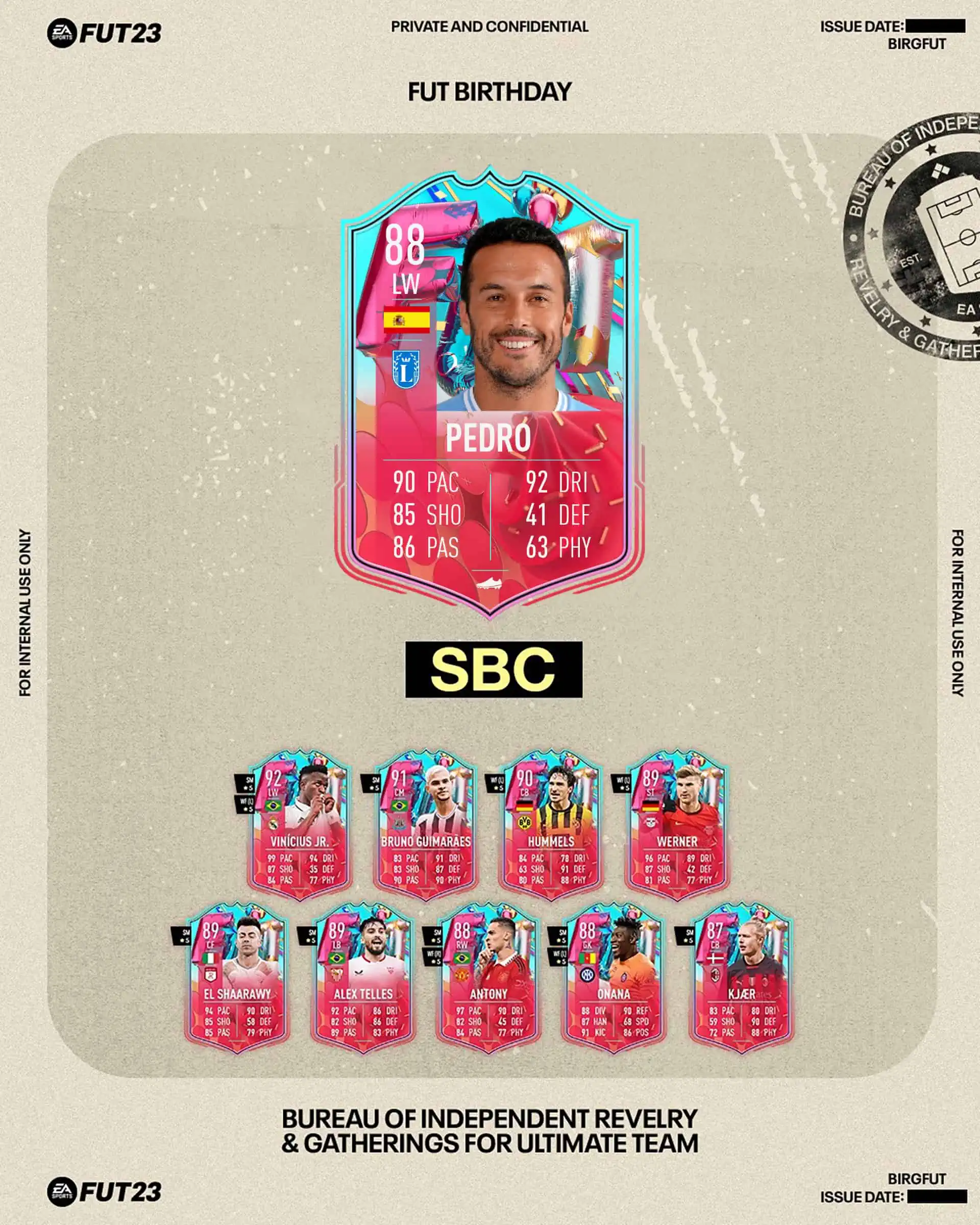 FIFA 23 SBC Pedro FUT Birthday: Svelata la carta speciale dello spagnolo.