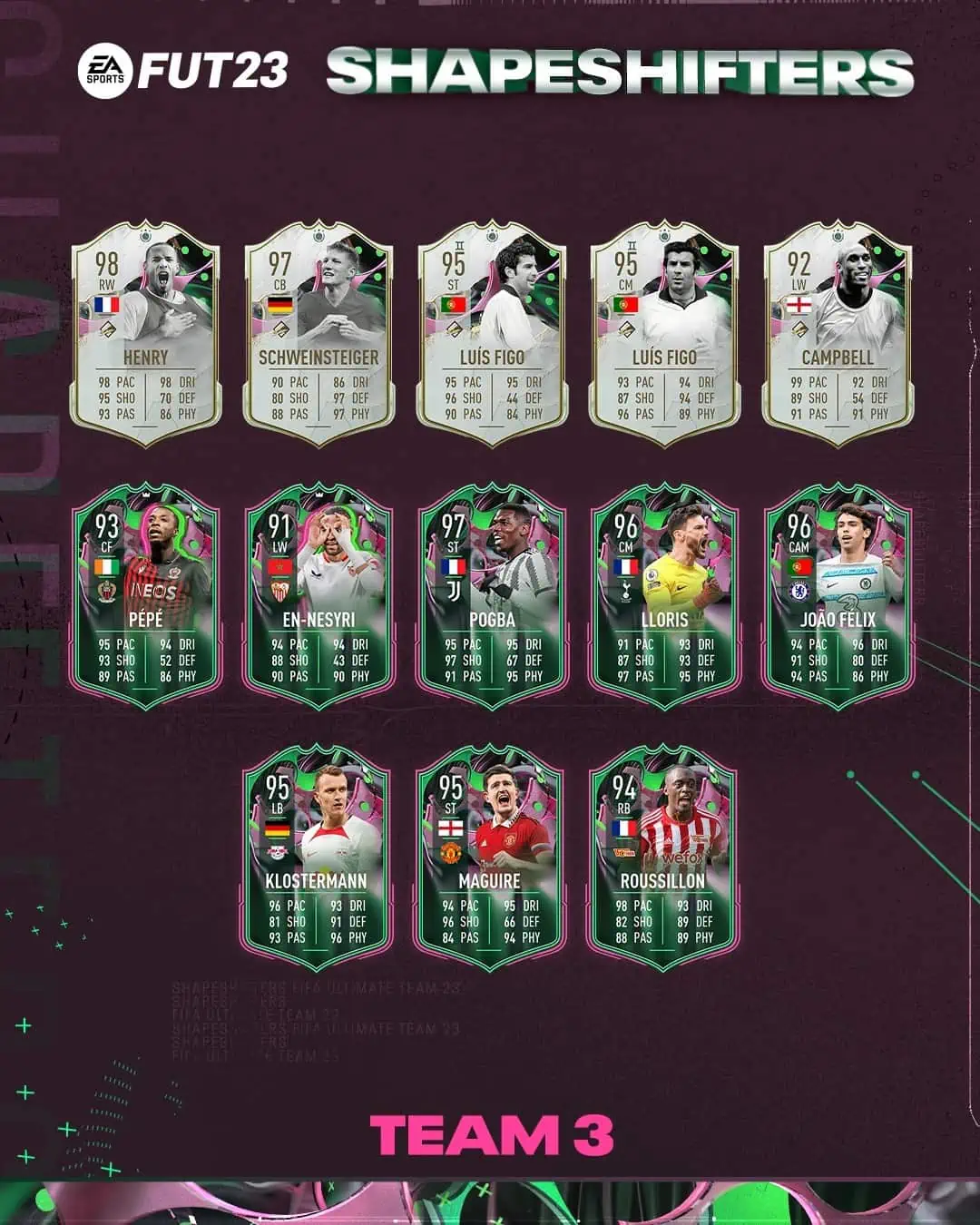 FIFA 23 Team 3 ShapeShifters: Terza Squadra Mutaforma Disponibile Nei Pacchetti.