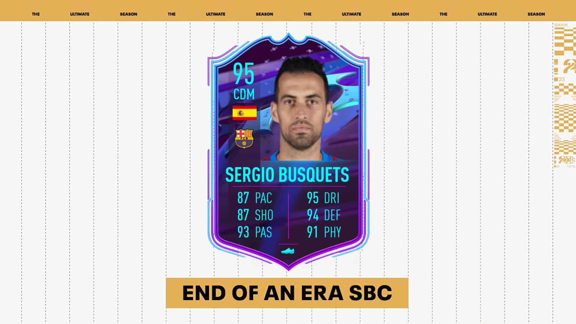 FIFA 23 SBC Sergio Busquets Fine di un’Era La carta speciale End Of An