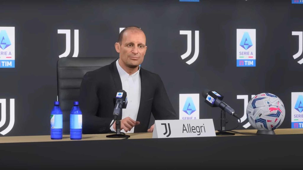 EA Sports FC 24 Allenatore Juventus Massimiliano Allegri Modalità Carriera.