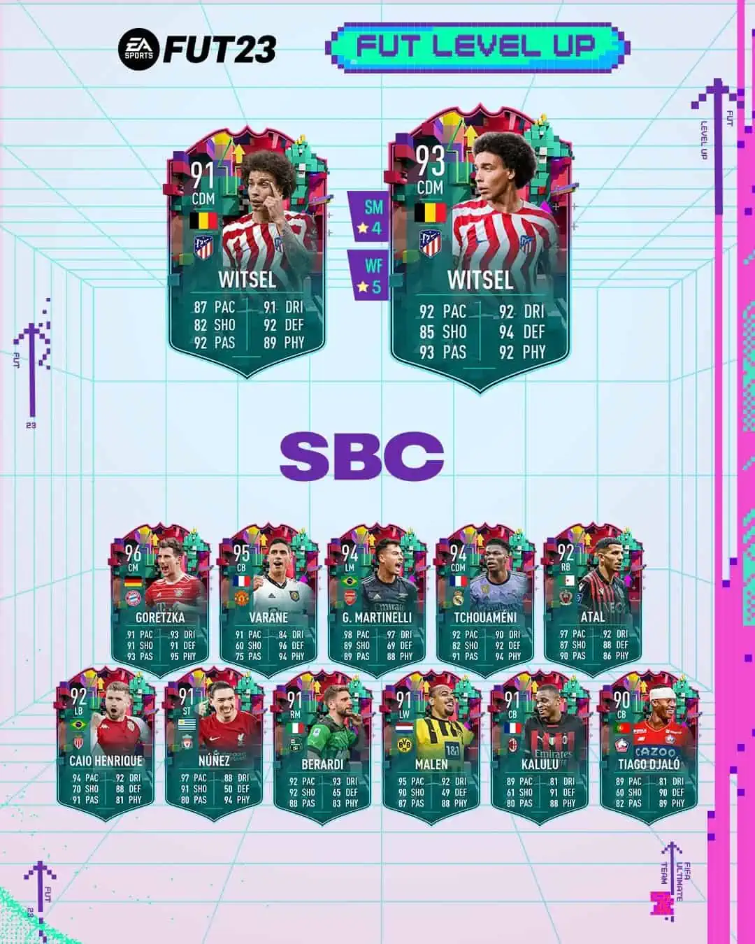 FIFA 23 SBC Axel Witsel FUT Level Up: Disponibile Una Nuova Carta Speciale.