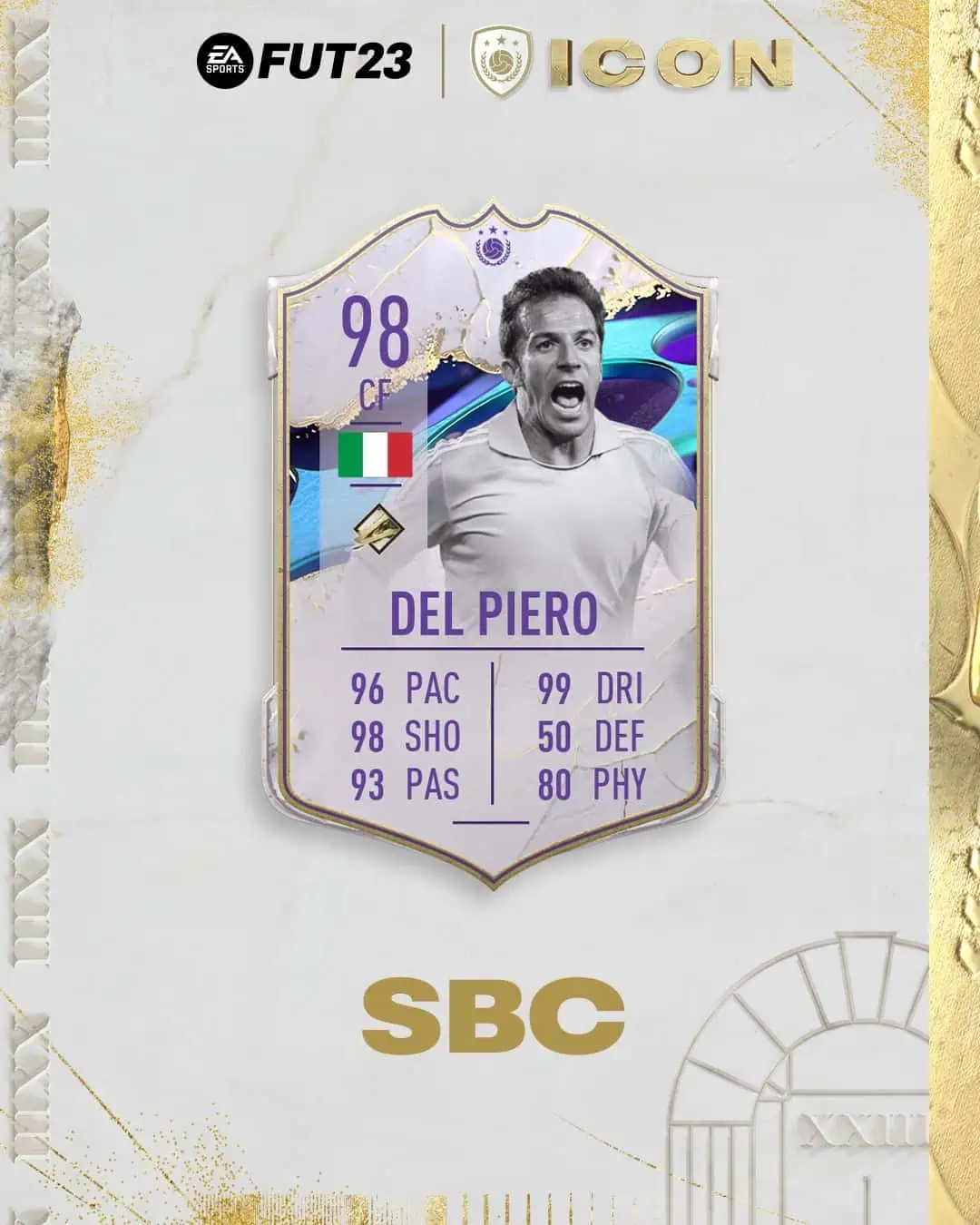 FIFA 23 SBC Alessandro Del Piero Cover Star Icon: Requisiti E Soluzioni Per Riscattare La Carta.