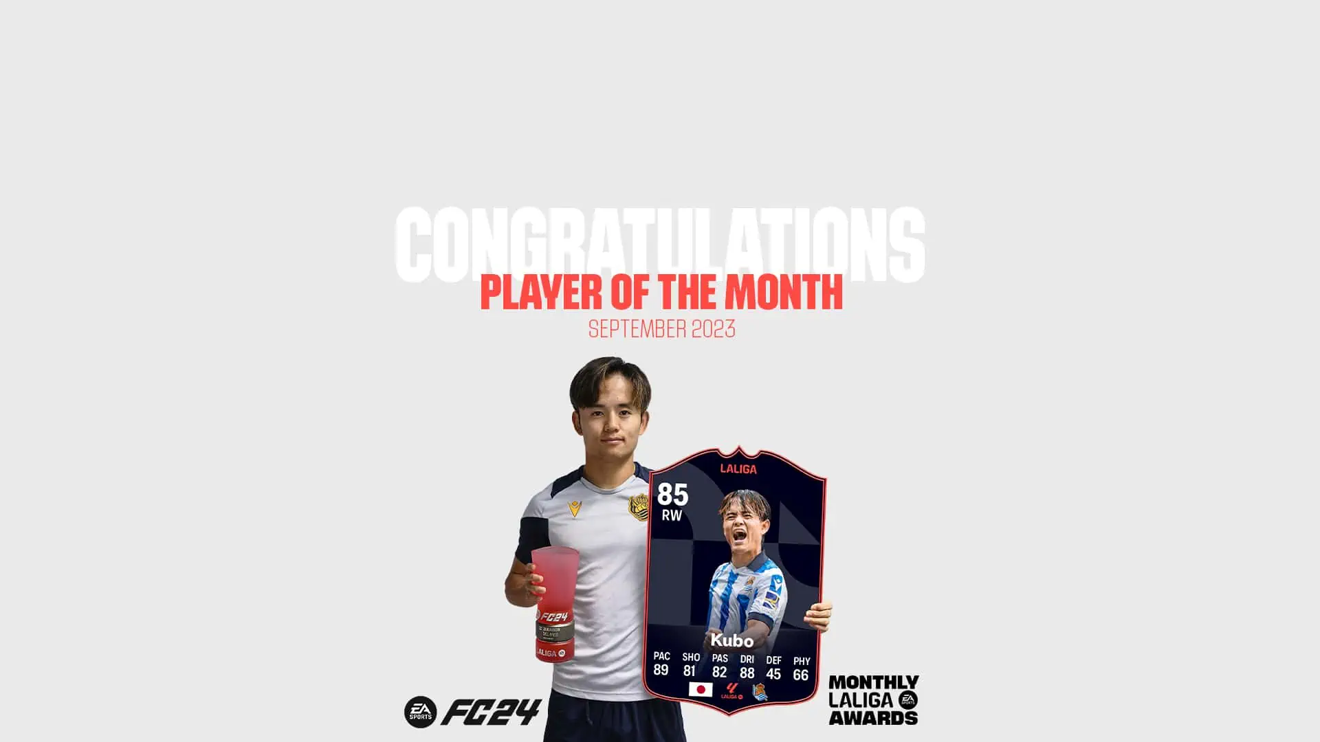 cover sbc kubo potm laliga september fc 24