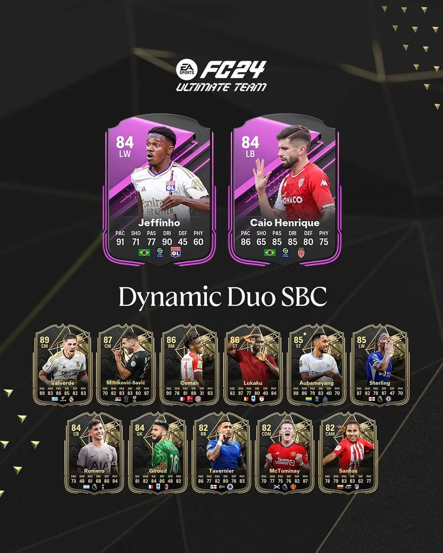 EA Sports FC 24 SBC Jeffinho E Caio Henrique Coppia D'Assi Ligue 1: Le Carte Dynamic Duos.