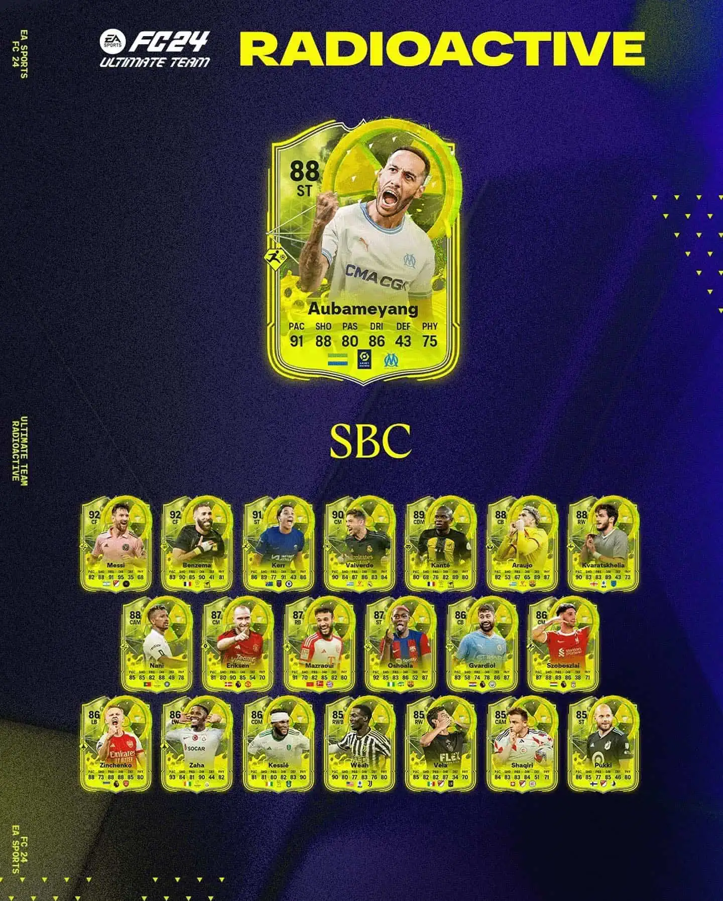 EA Sports FC 24 SBC Pierre-Emerick Aubameyang Radioactive Soluzioni Per Sbloccare La Carta.