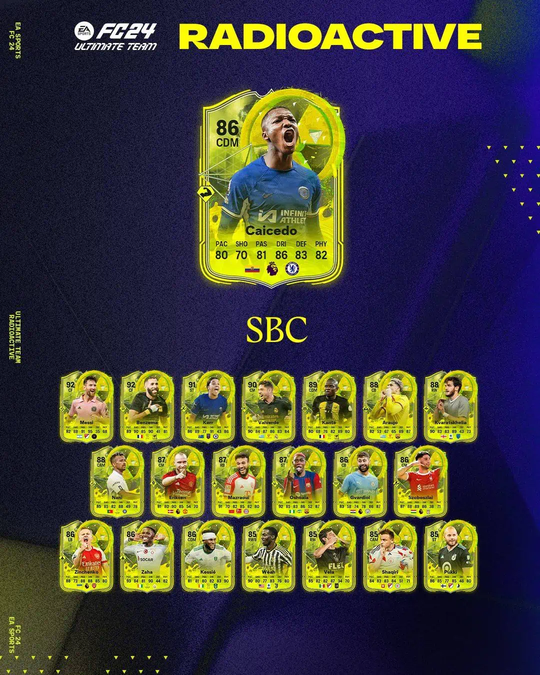 EA Sports FC 24 SBC Moises Caicedo Radioactive Soluzioni Per Sbloccare La Carta Speciale.