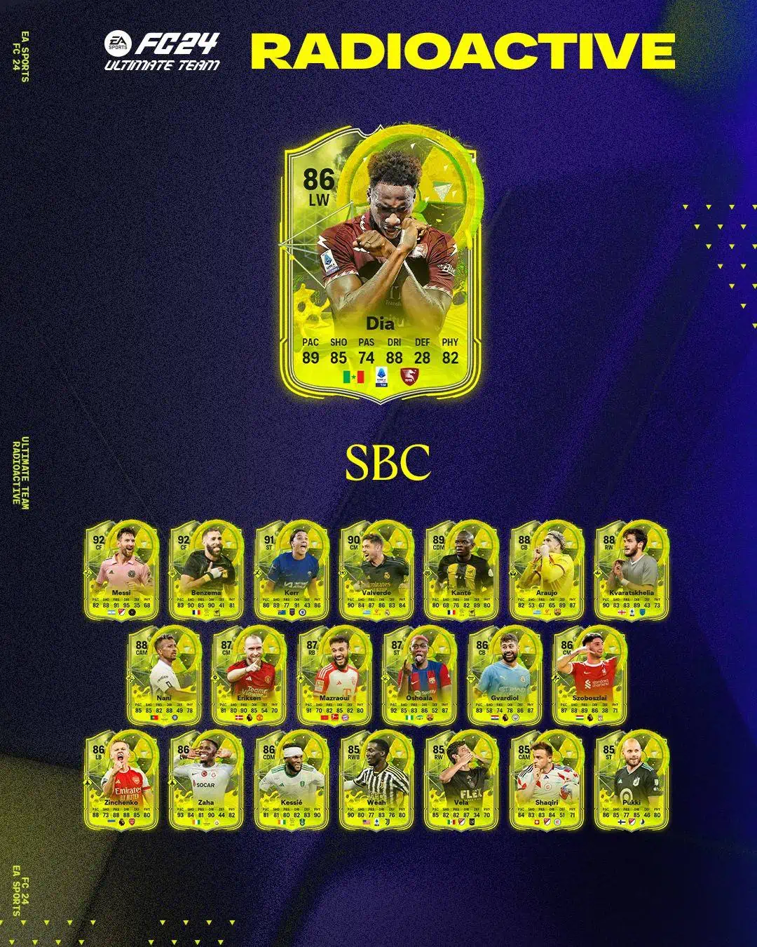 EA Sports FC 24 SBC Boulaye Dia Radioactive Soluzioni Per Sbloccare La Carta Speciale.