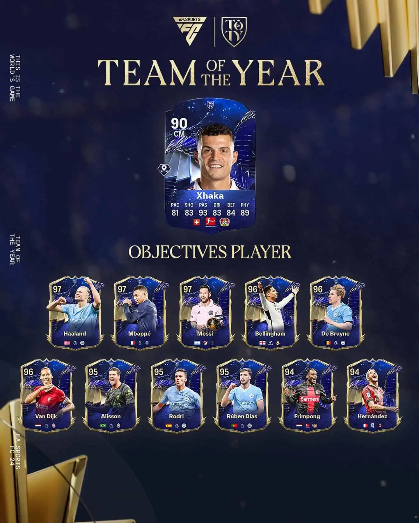 EA Sports FC 24 Obiettivi Granit Xhaka Menzioni D'Onore TOTY Soluzioni Anno In Rassegna 2023 I.