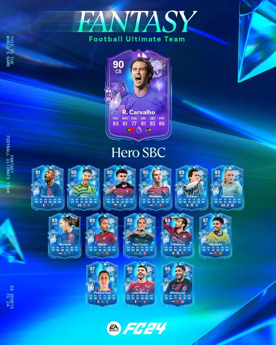 EA Sports FC 24 SBC Ricardo Carvalho Eroe Fantasy Requisiti E Soluzioni Carta Speciale Hero