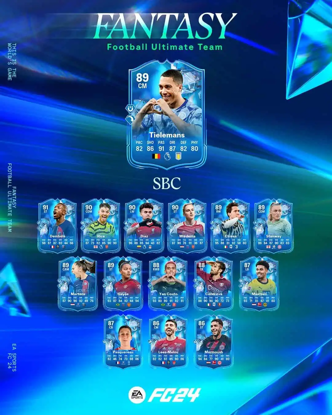 EA Sports FC 24 SBC Youri Tielemans Fantasy Requisiti E Soluzioni Carta Speciale.