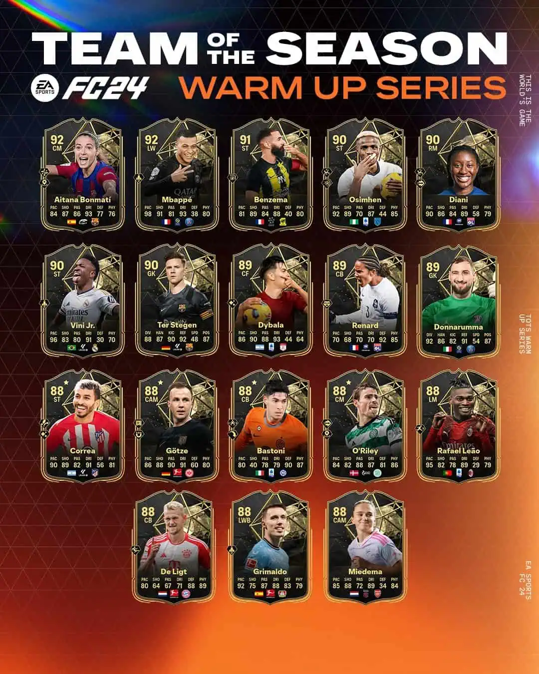 EA Sports FC 24 TOTS Warm Up Series: Best Of TOTW Nuovamente Disponibili Nei Pacchetti.