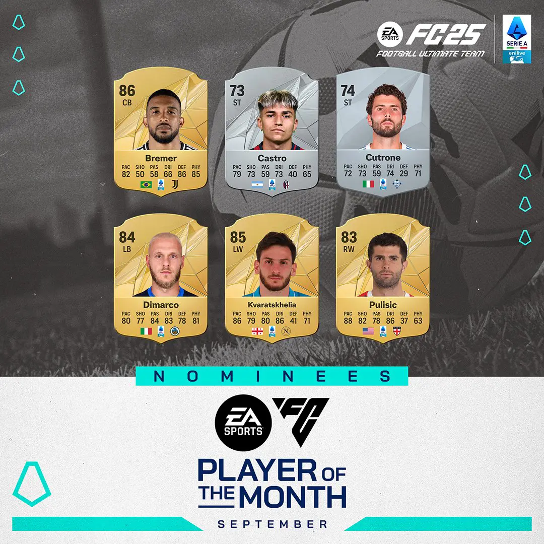 EA FC 25 Candidati POTM Serie A Di Settembre Vota Il Migliore.