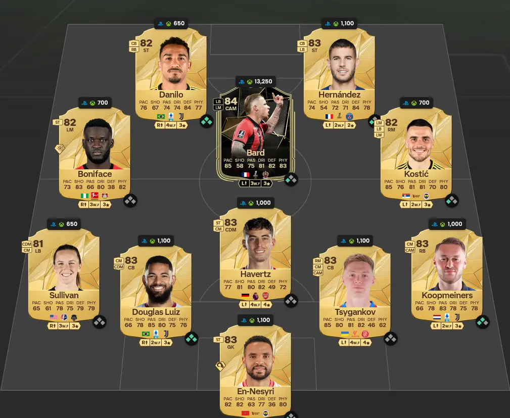 Soluzione Rosa Con Valutazione 83 SBC Hiroki Ito e Ramy Bensebaini Showdown Bundesliga.