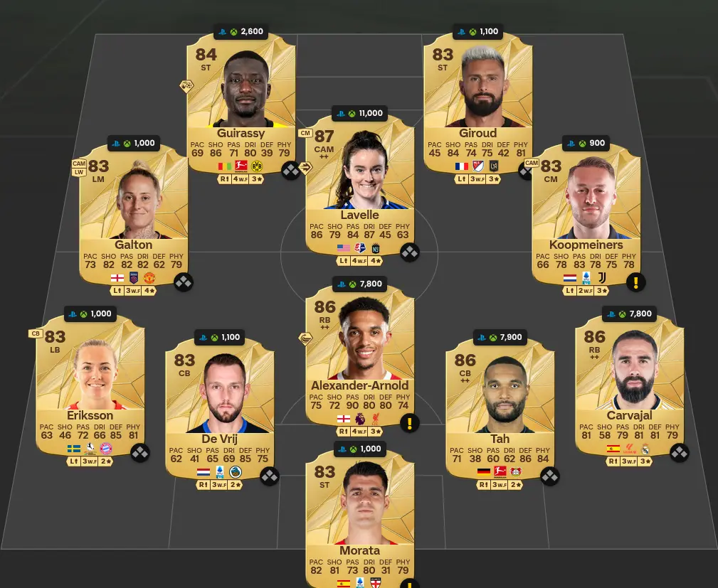 Soluzione Rosa Con Valutazione 85 SBC Anderson Talisca FC Pro Live.