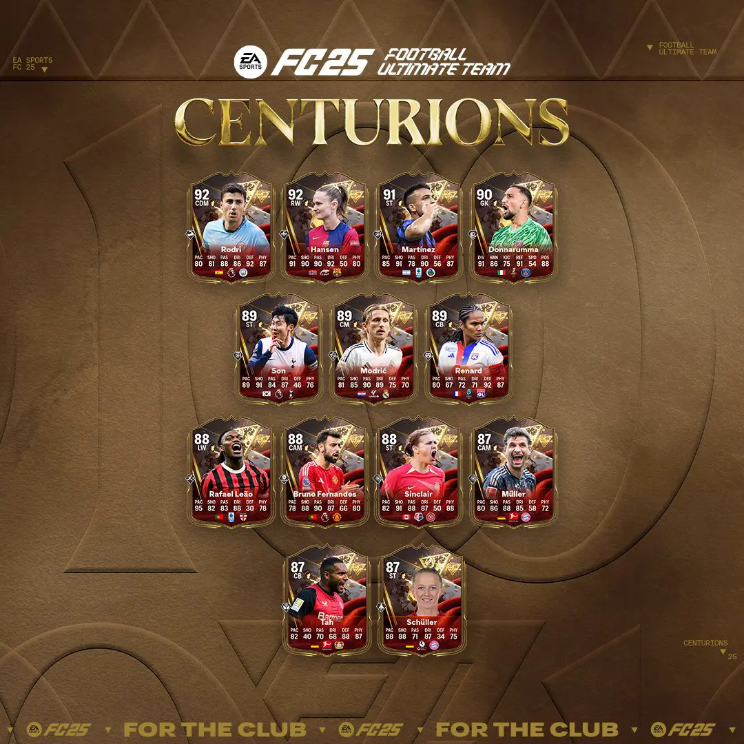 EA FC 25 Team 1 Centurioni Elenco Carte Speciali Della Prima Squadra.
