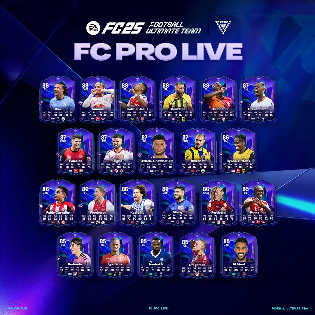 EA FC 25 Team Pro Live Lista Carte Speciali Della Nuova Squadra.