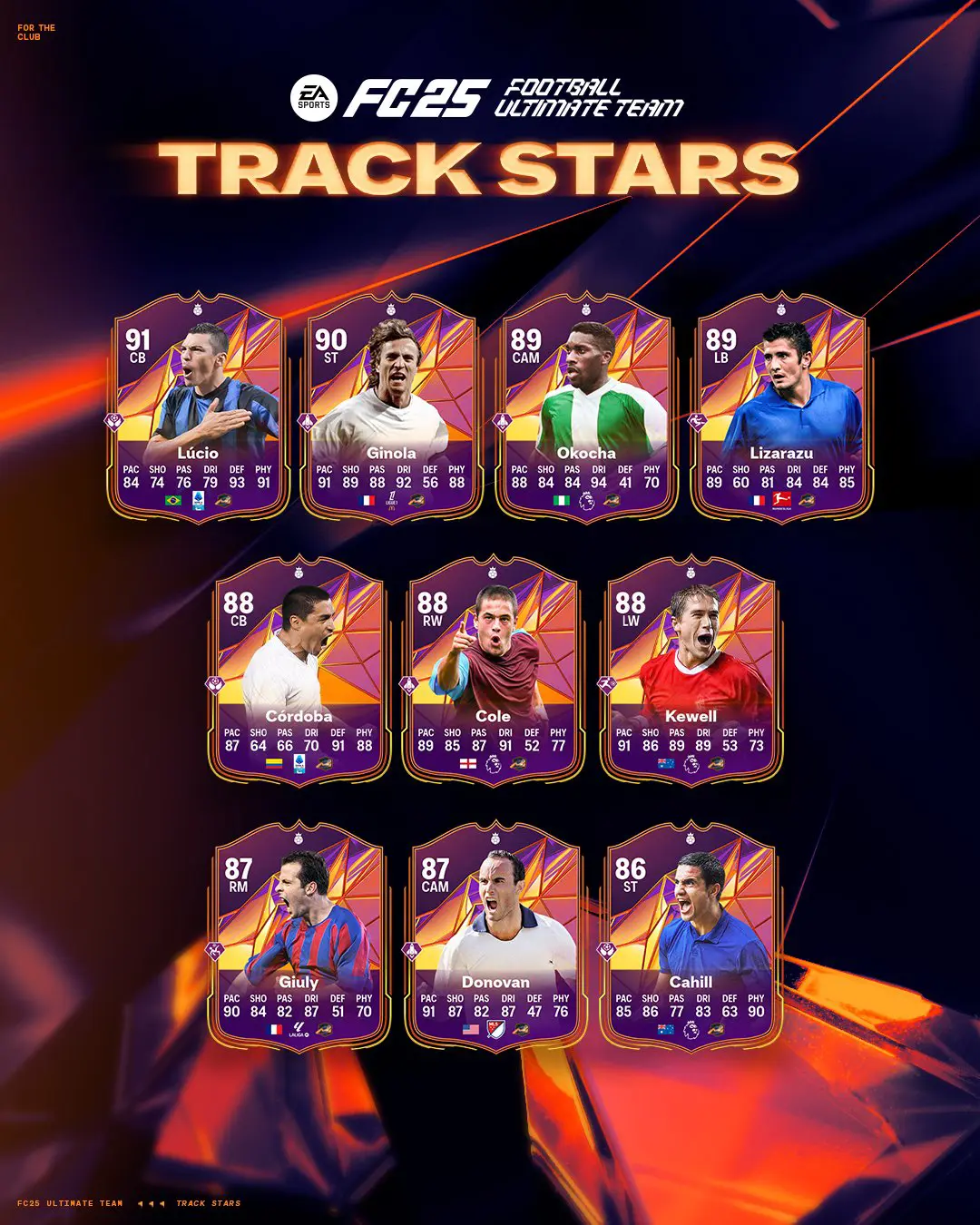EA FC 25 Team Eroi Track Stars Elenco Carte Della Squadra Stelle Dell'Atletica.