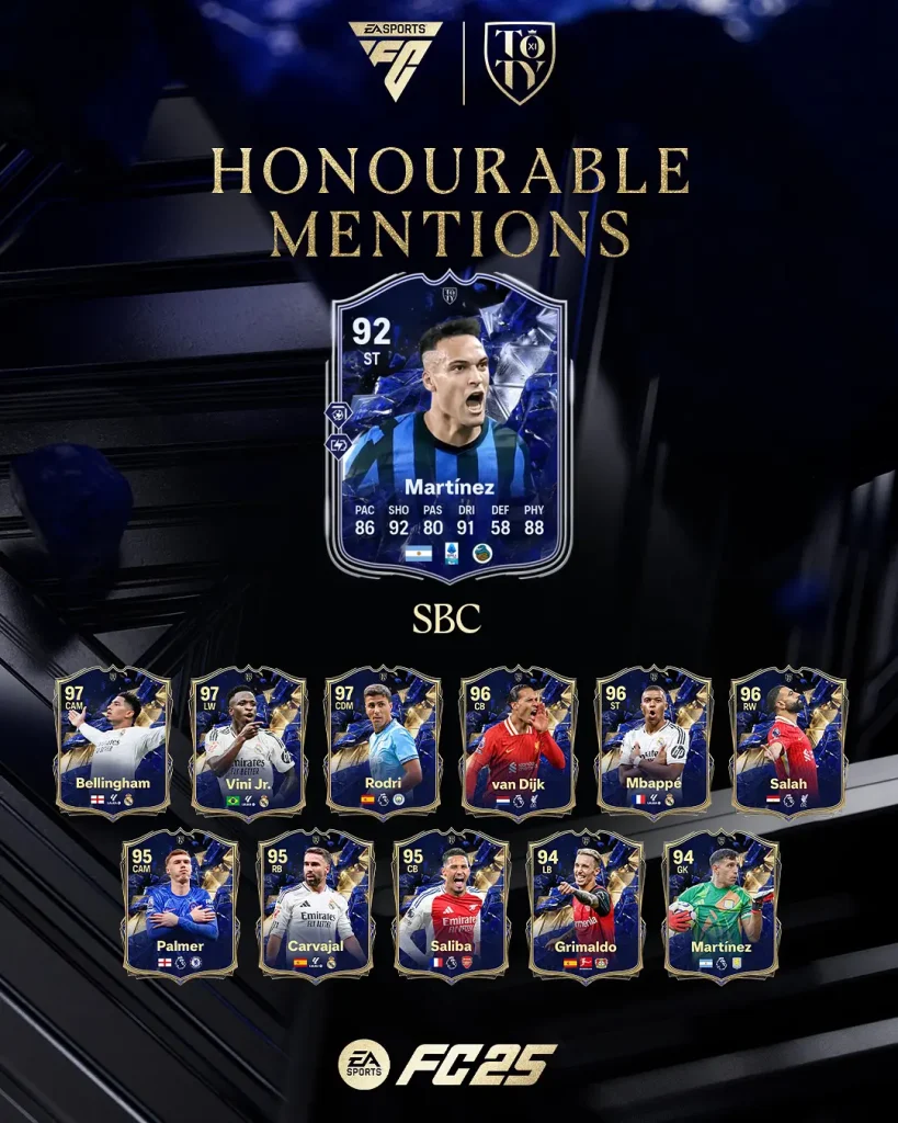 EA FC 25 SBC Lautaro Martinez Menzioni D'Onore TOTY Soluzioni E Recensione.