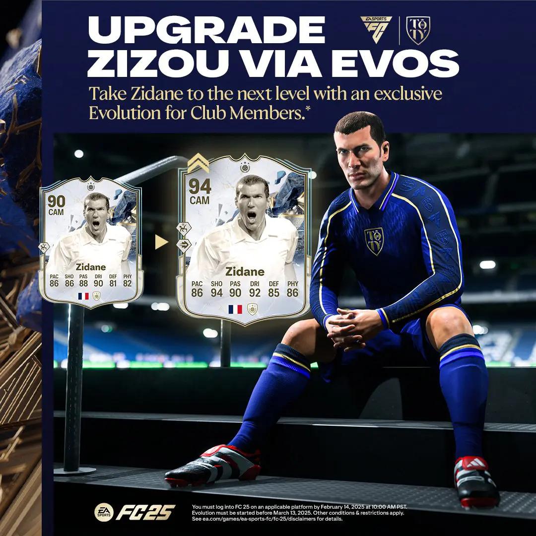 EA FC 25 Zidane TOTY Icon In Regalo Come Ricevere La Carta E Come Effettuare L'Upgrade.