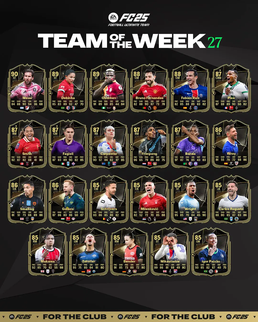 EA FC 25 TOTW 27 Elenco Carte Speciali Squadra Della Settimana Del 19 Marzo.