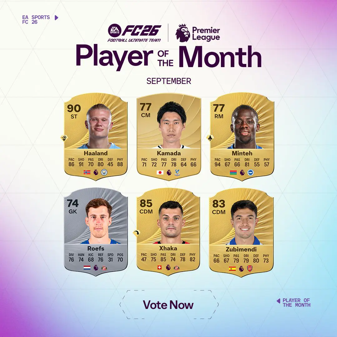 EA FC 26 Elenco Candidati POTM Premier League Di Settembre Vota Il Giocatore Migliore
