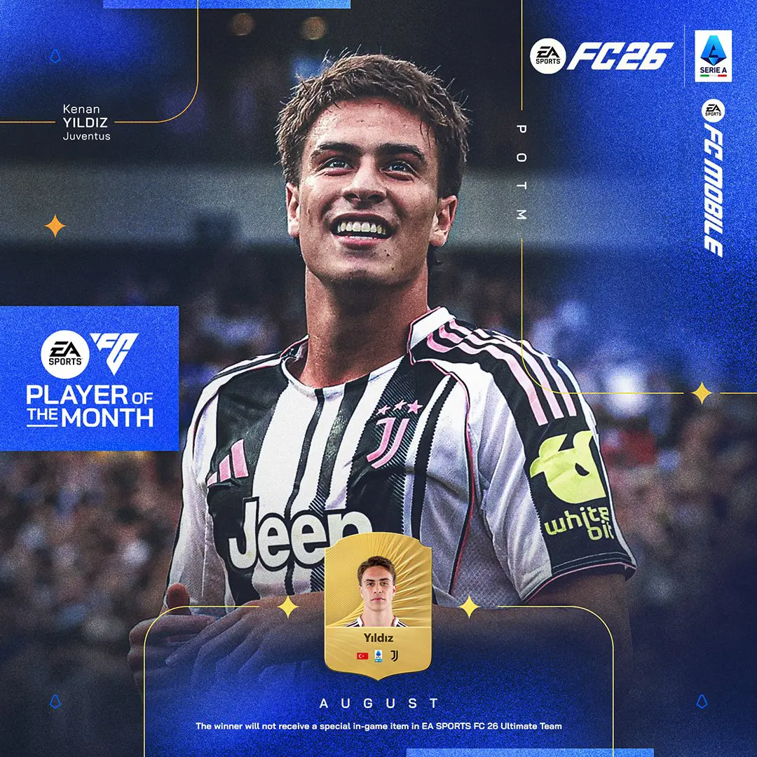 EA FC 26 Kenan Yildiz E' Il POTM Di Agosto Della Serie A.