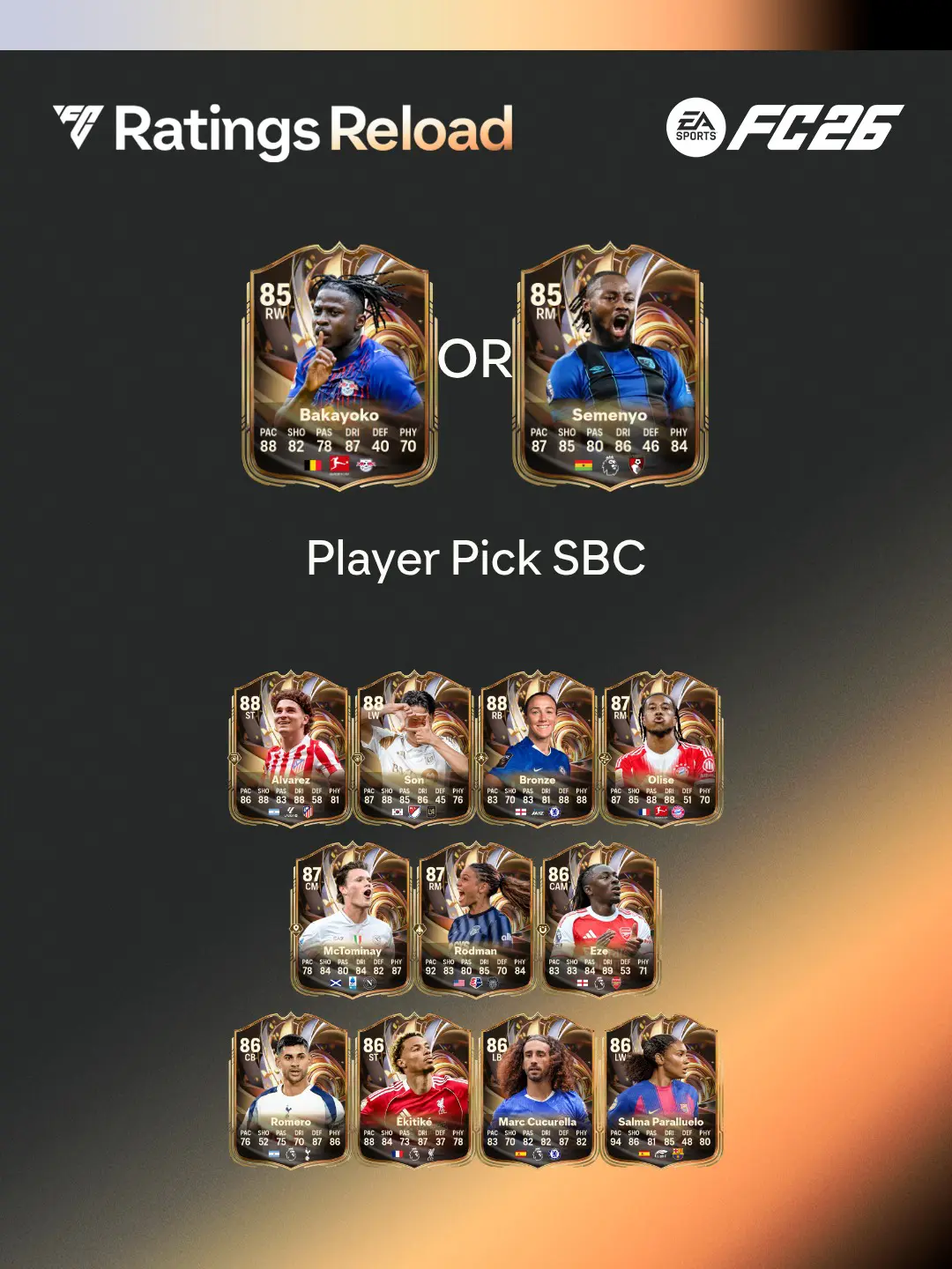 EA FC 26 SBC Coppia Nuove Valutazioni A Scelta 1 Bakayoko & Semenyo Quale Carta Scegliere.