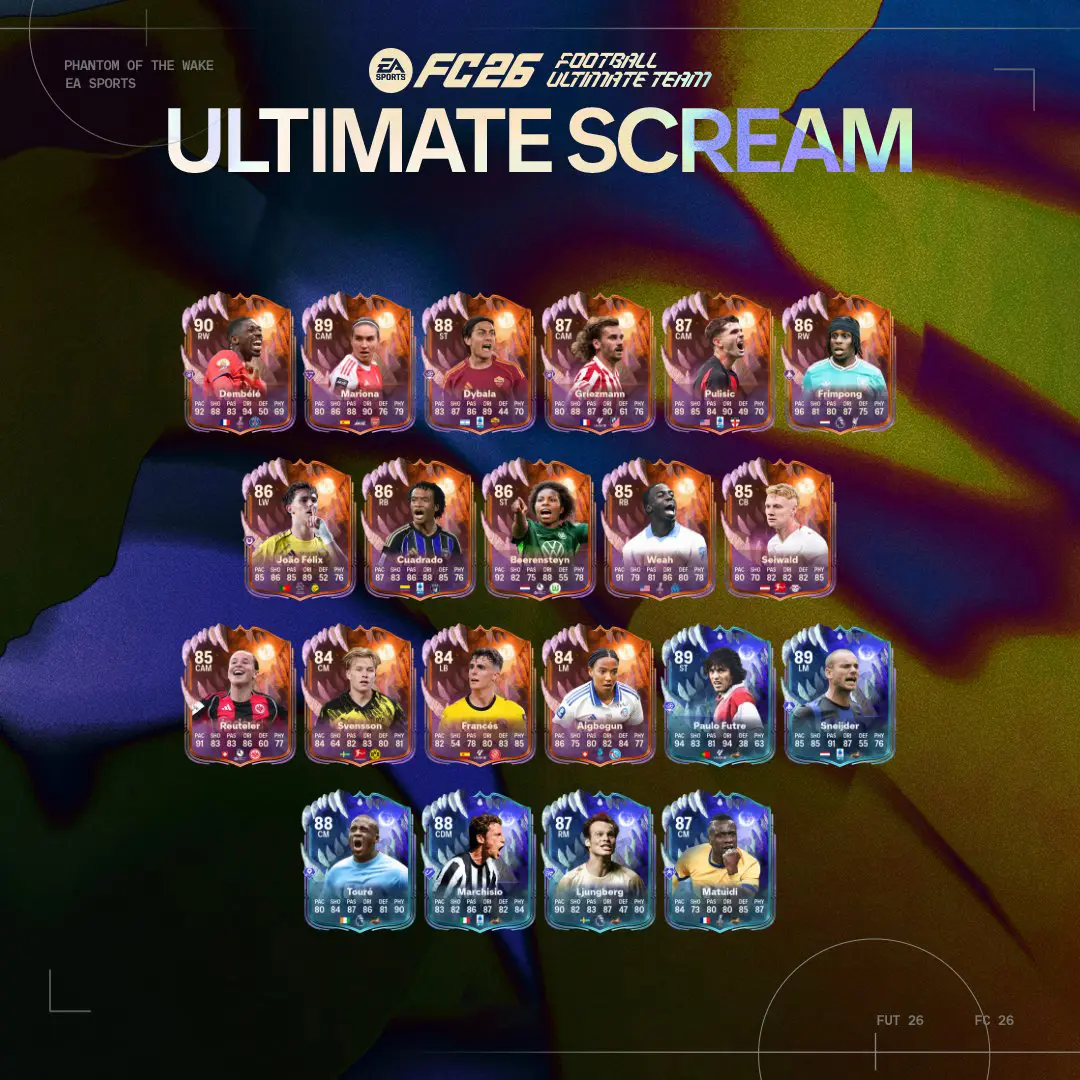 EA FC 26 Team 2 Ultimate Scream Elenco Carte Della Seconda Squadra Di Halloween.