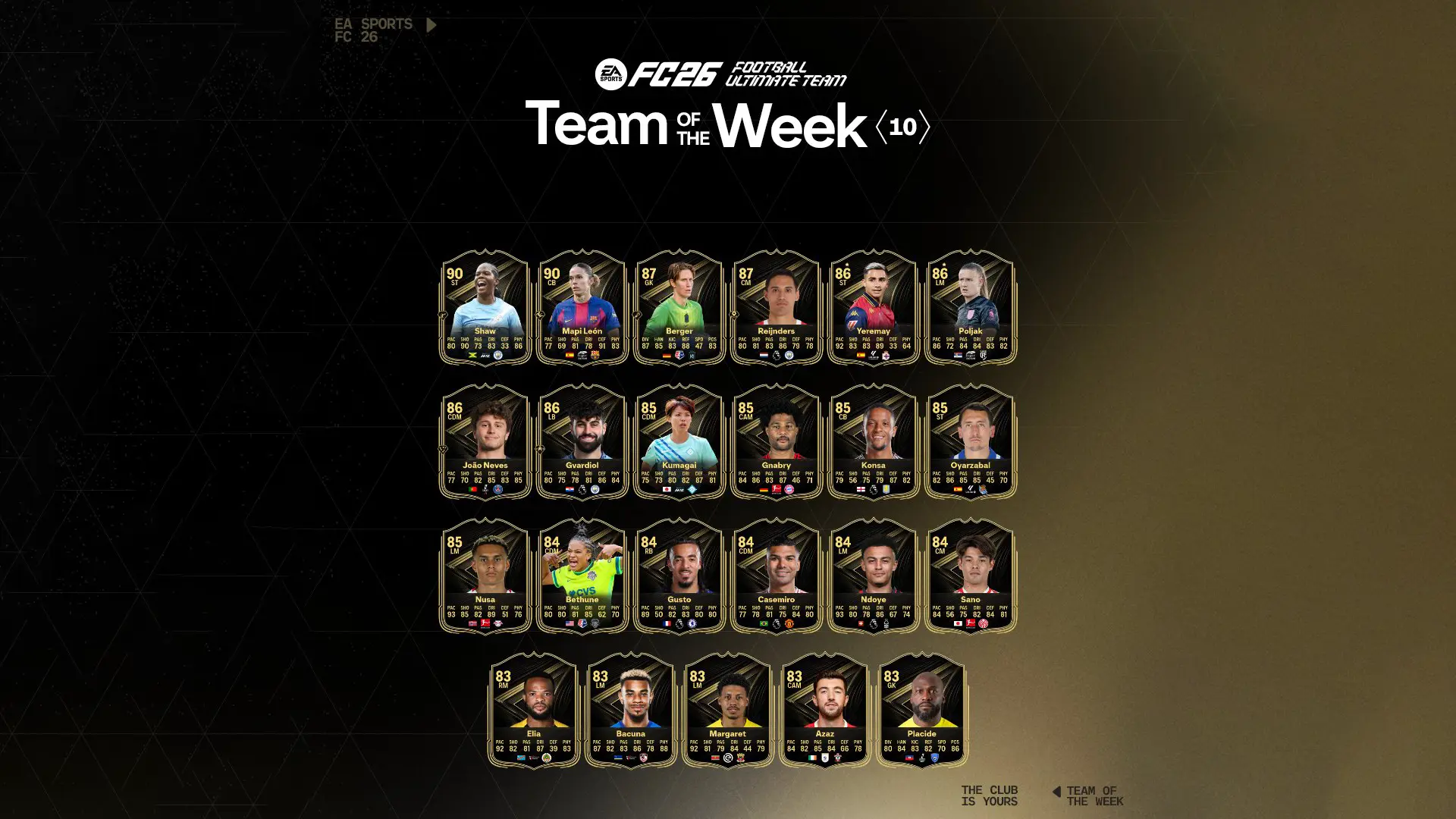 Cover TOTW 10 EA FC 26