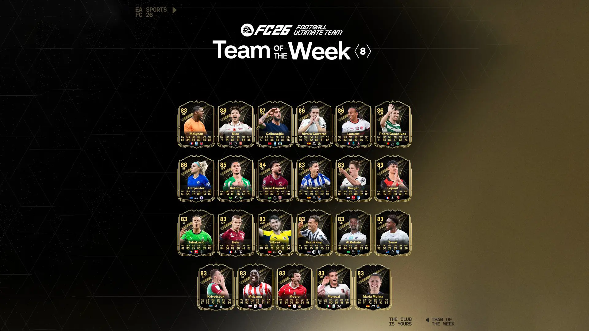Cover TOTW 8 EA FC 26