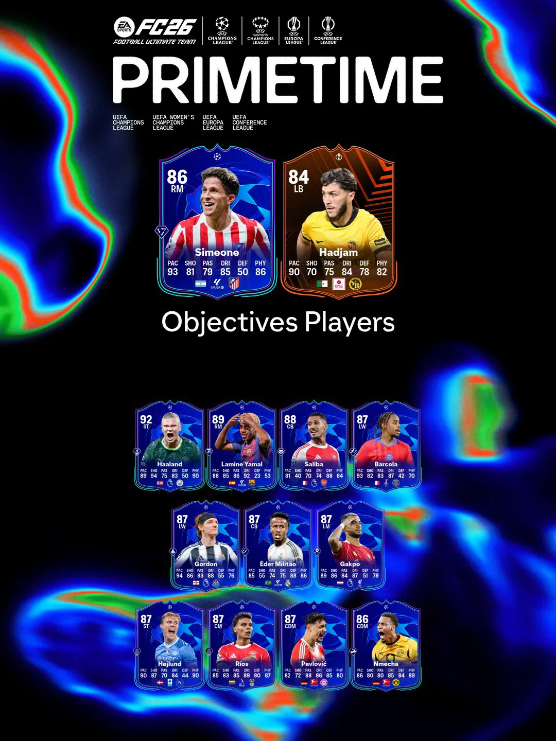EA FC 26 Obiettivi Guanto Di Sfida Giuliano Simeone UEFA Primetime Lista Squadre