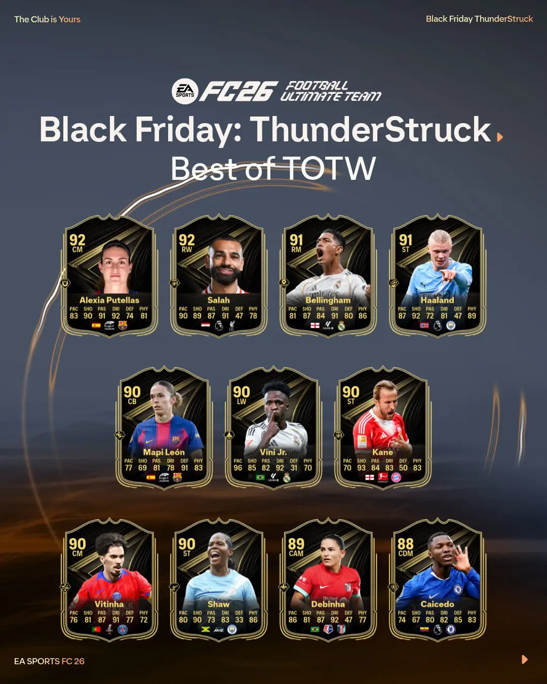 EA FC 26 Best Of TOTW Black Friday Elenco Carte Migliori Inserite Nelle Squadre Della Settimana.