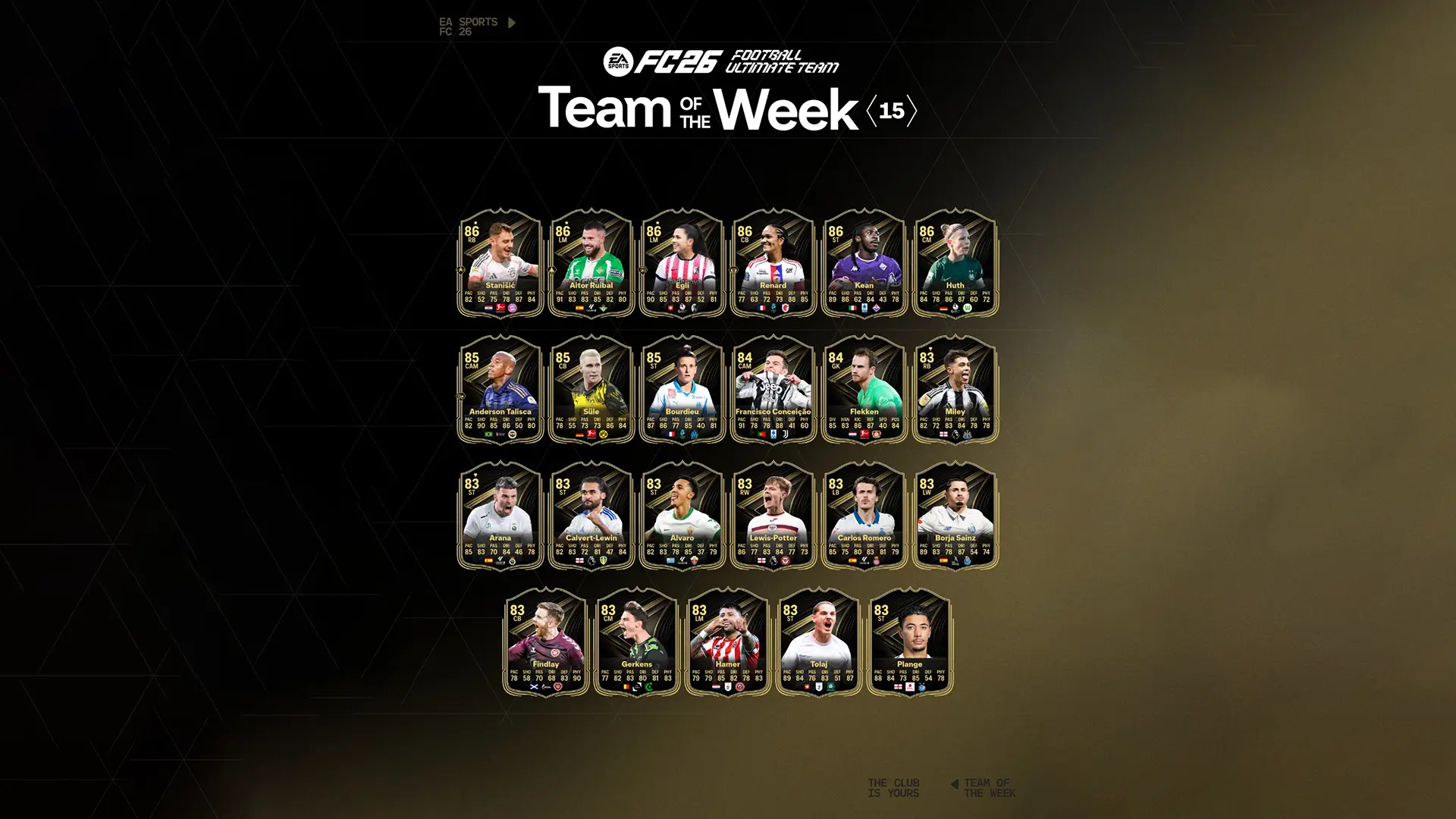 Cover TOTW 15 EA FC 26