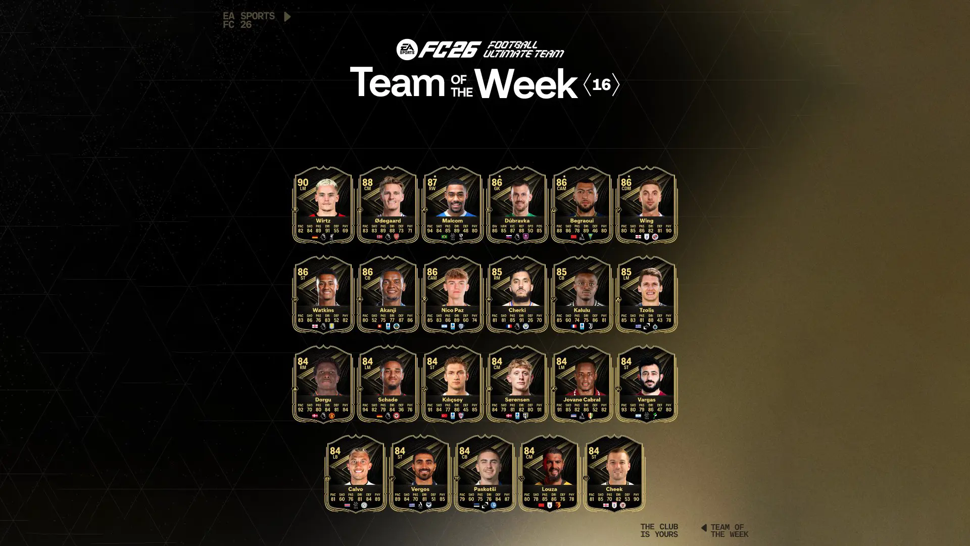 Cover TOTW 16 EA FC 26
