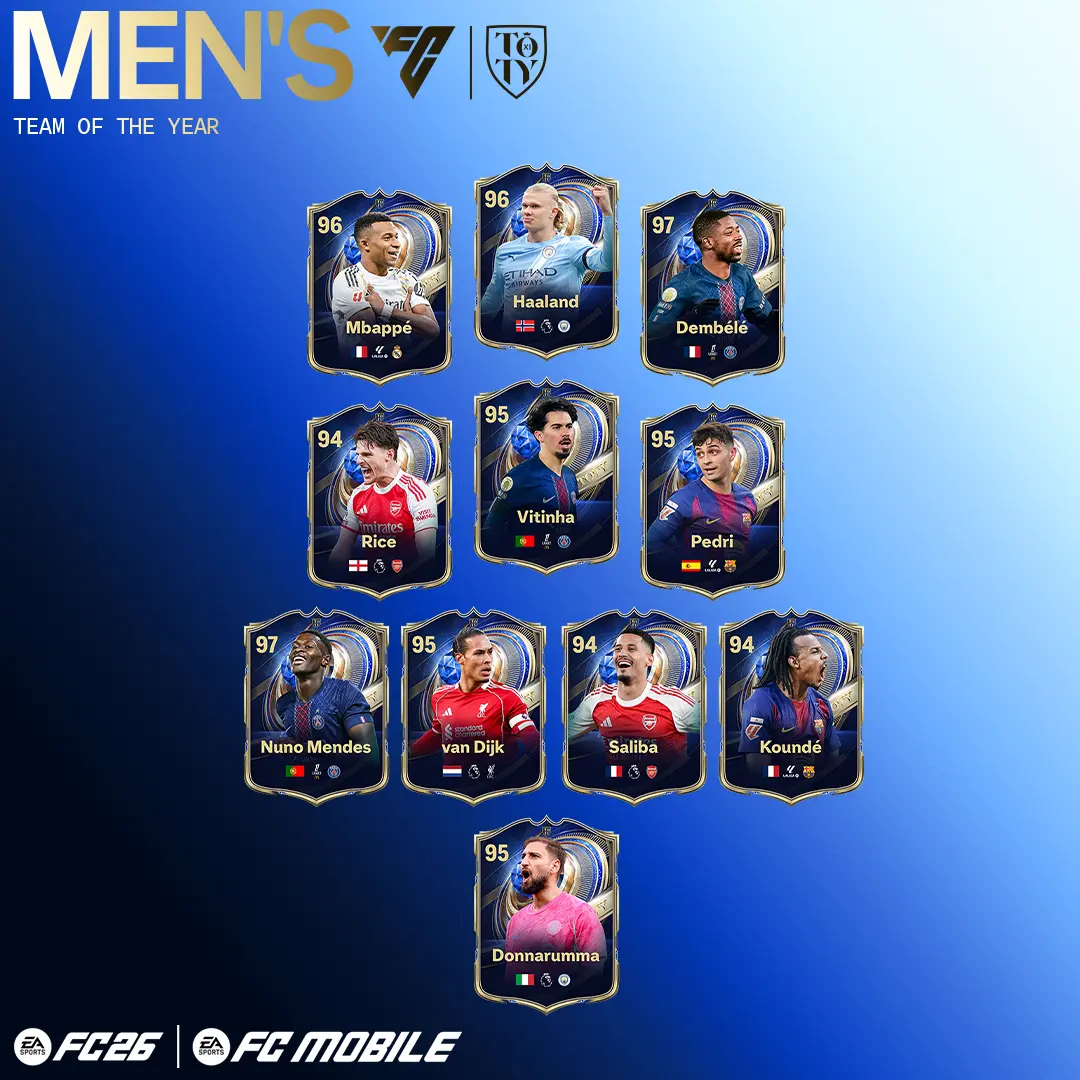 EA FC 26 TOTY Maschile Elenco Carte Speciali Del Team Of The Year.