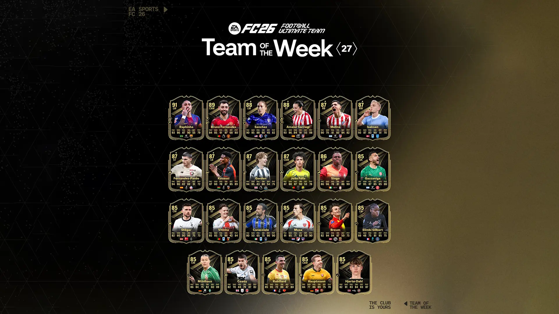 Cover TOTW 27 EA FC 26