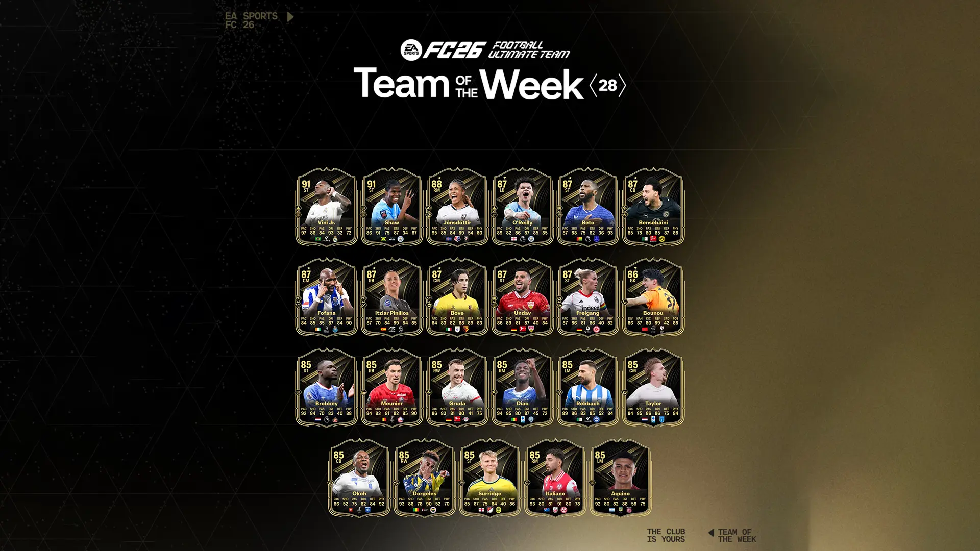 Cover TOTW 28 EA FC 26
