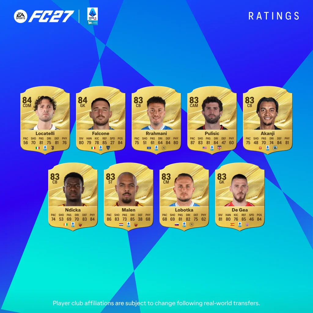 Top Serie A Ratings EA FC 27 Image 3